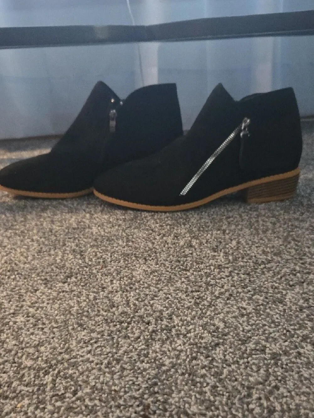 Black Suede Women's Ankle Bootie - Classic Slip-On Style